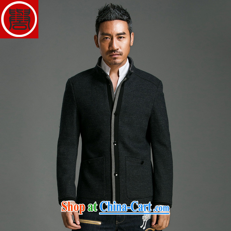 Internationally renowned Chinese clothing hair coat is short, men's jackets, for this gross wind Yi Shen British gentleman's jacket fall and winter coat 8020 dark gray 3 XL