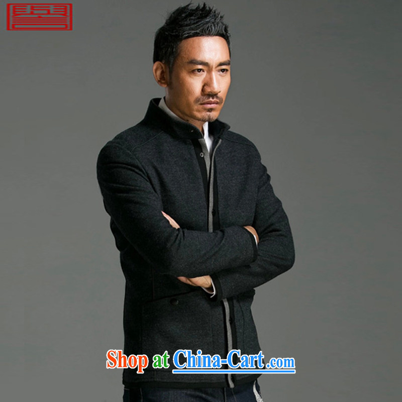 Internationally renowned Chinese clothing hair coat is short, men's jackets, for this gross wind Yi Shen British gentleman's jacket autumn and winter coats of 8020 dark gray 3 XL, internationally renowned (chiyu), online shopping
