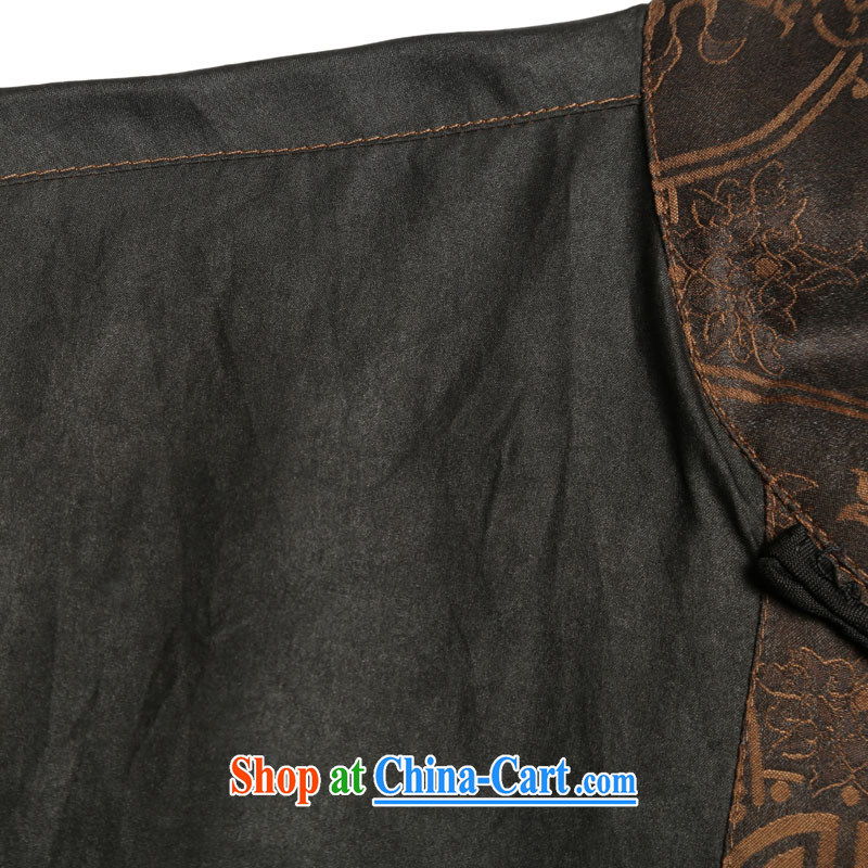 Internationally renowned Chinese clothing men's Silk short-sleeved Chinese male Chinese shirt sauna silk shirt incense cloud yarn and half sleeve national T 9139 black 3 XL, internationally renowned (chiyu), online shopping