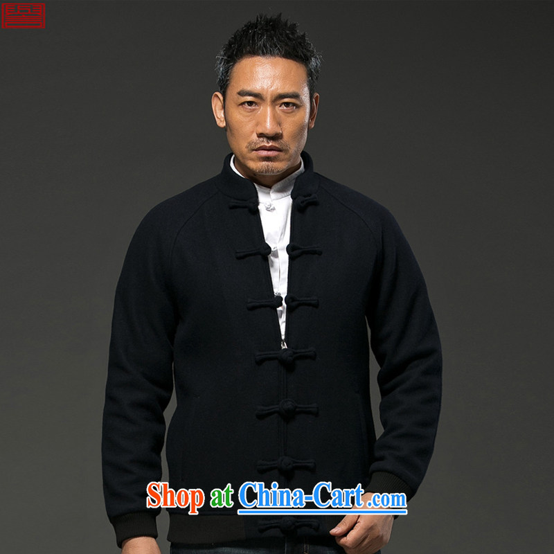 Internationally renowned Chinese clothing gross jacket? The short for the autumn and winter China wind hair coat is thick and the buckle Tang with improved black 3 XL, internationally renowned (chiyu), online shopping