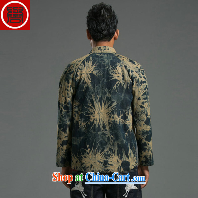 Internationally renowned Chinese wind fall and winter Chinese men and Han-men denim shirt jacket and smock for national dress jacket and light colored XXXL, internationally renowned (CHIYU), online shopping