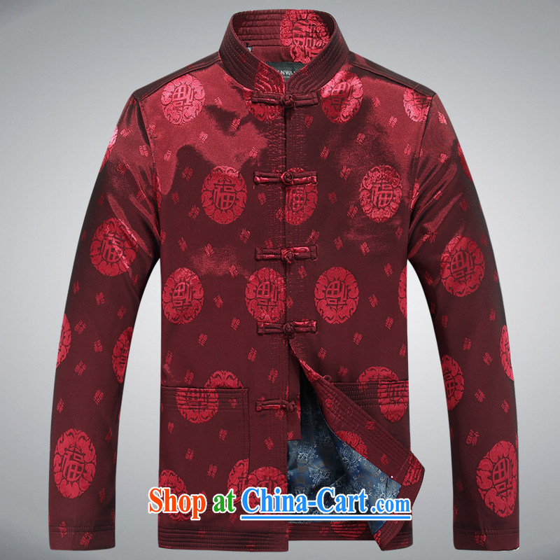 The British, Mr Rafael Hui, autumn and replacing older people in Chinese men's long-sleeved birthday life Chinese Dress elderly thin coat deep red T-shirt 190 / 104 A, Ying Shi (sureyou), and, on-line shopping