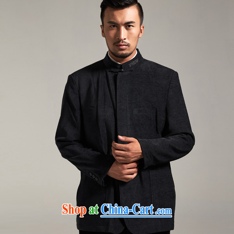 De wind church fall 1000 China wind men's jackets short jackets 2015 autumn and winter long-sleeved middle-aged father black 52, de-tong, online shopping