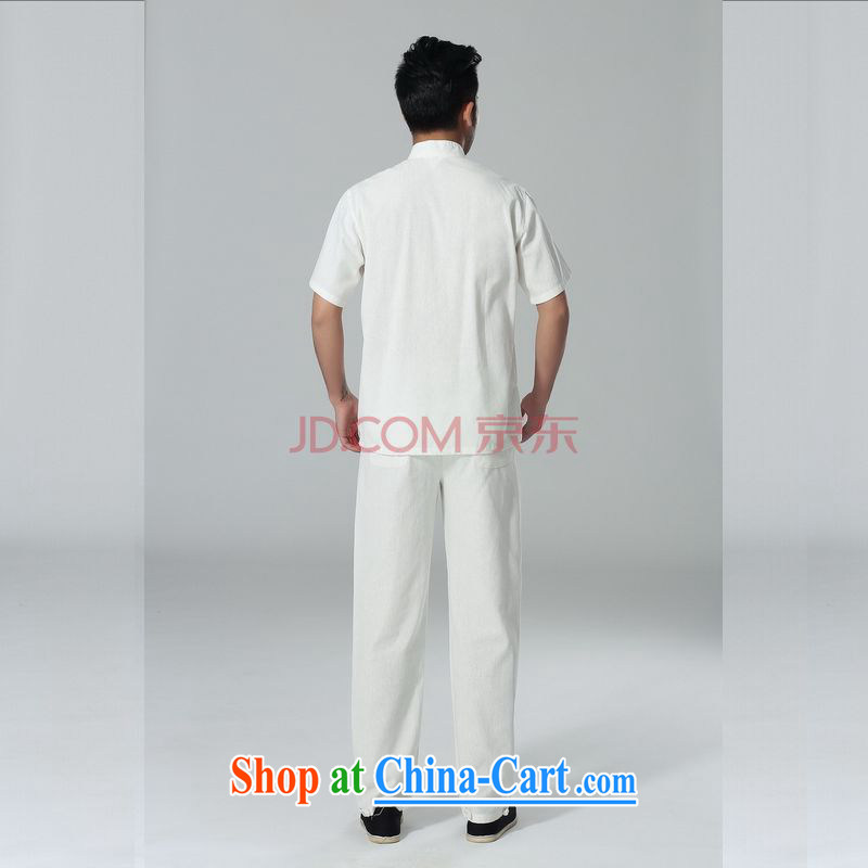 Joseph's cotton in older Chinese men and summer, cotton for the Chinese Tai Chi uniforms men's short-sleeve packaged the code men's kung fu Kit white XXXL, Joseph cotton, shopping on the Internet