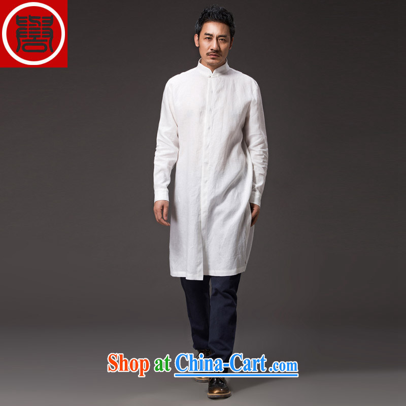 Internationally renowned Chinese clothing internationally renowned Chinese men's Autumn Chinese wind linen men's casual clothing men's national costume for men's style windbreaker white 4XL, internationally renowned (chiyu), online shopping