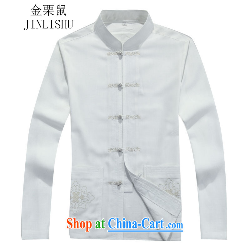 The poppy the Mouse autumn New Tang on men and older men's long-sleeved Tang package with white package XXXL, the chestnut mouse (JINLISHU), shopping on the Internet