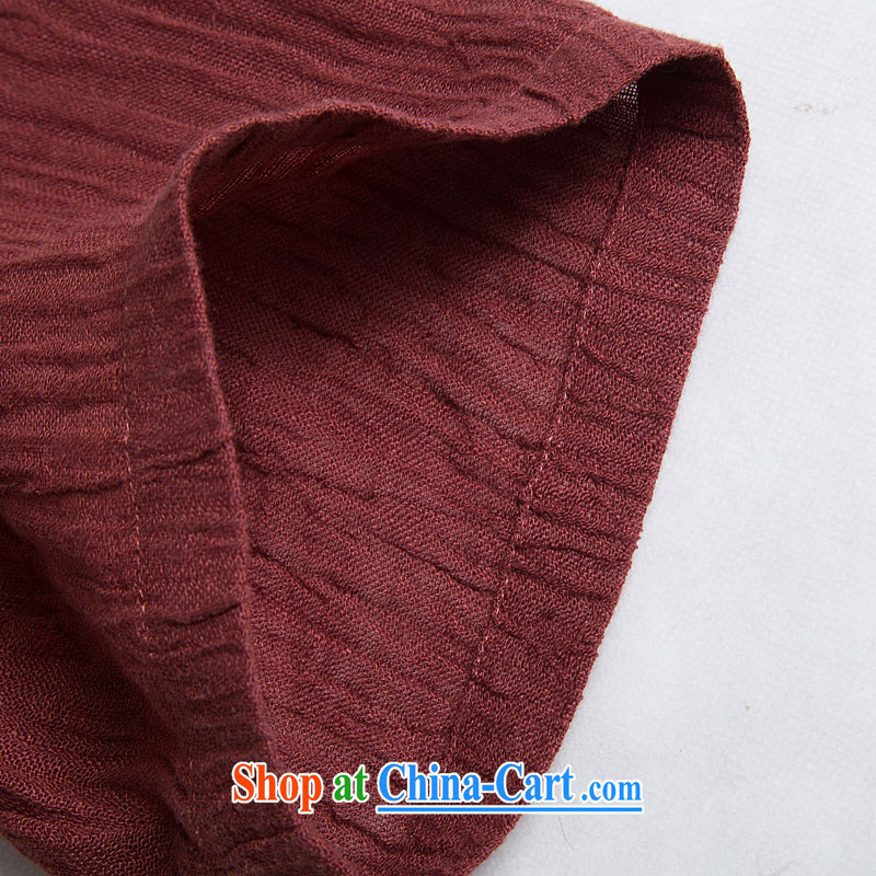 Internationally renowned Chinese clothing Chinese men's cotton the short-sleeved, older Chinese short-sleeve the Aura is labelled as Yi national service men's summer wine red 4 XL, internationally renowned (chiyu), online shopping