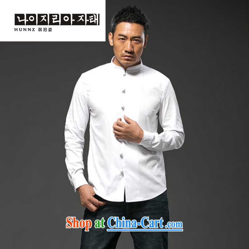 Products HANNIZI China wind units, the Commission adopted the withholding Chinese men's Chinese cultivating long-sleeved T-shirt, national costume white XXXXL, Korea, (hannizi), shopping on the Internet