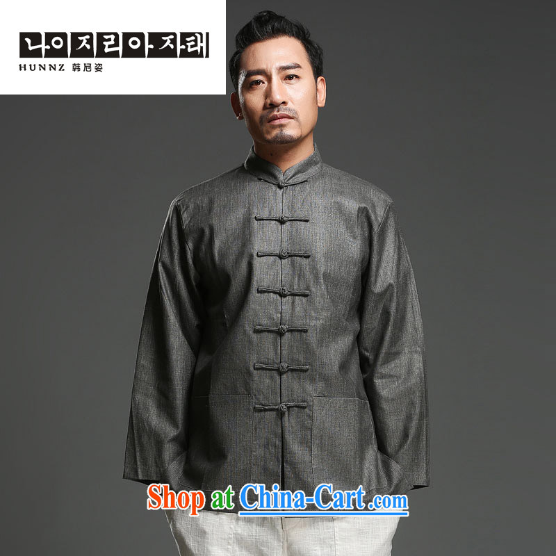 Products HANNIZI China wind cotton Ma Man is detained for the Chinese and antique furnishings, Ethnic Wind long sleeved shirt gray XXL, Korea, colorful (hannizi), shopping on the Internet