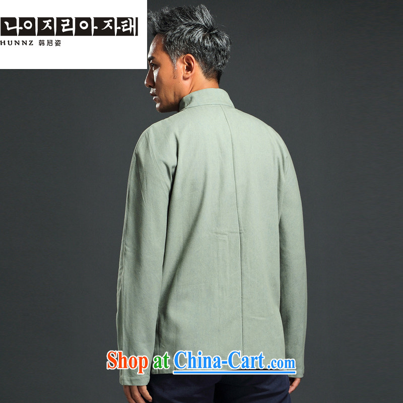 Products HANNIZI China wind antique Chinese long-sleeved Chinese, led the charge-back casual simplicity and national costumes men's ripstop taffeta overlay green 190, Korea, (hannizi), shopping on the Internet