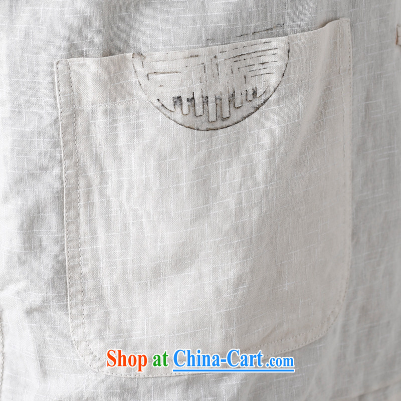 Name HANNIZI, new, natural linen men's Chinese long-sleeved jacket Chinese, for double-sided through Hermit serving poetry air male white and blue 185, Korea, (hannizi), shopping on the Internet