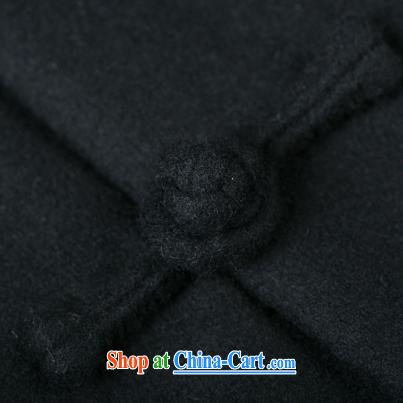 Internationally renowned Chinese clothing Chinese wind fall and winter Chinese men's Cashmere wool coat that male long, for wind Yi Chinese jacket crisp black XXL, internationally renowned (chiyu), online shopping