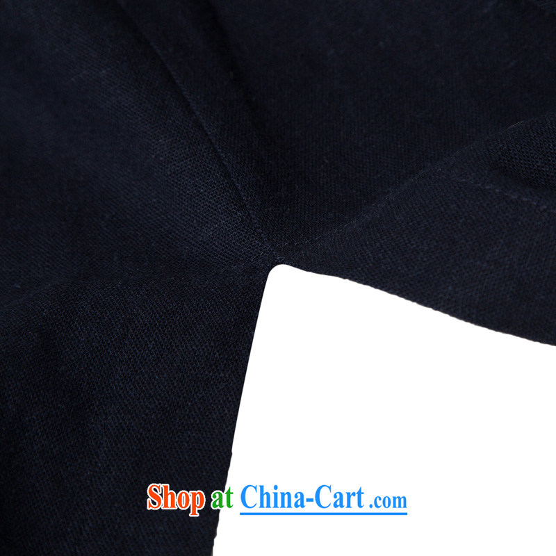 Internationally renowned Chinese clothing spring original trousers cotton shorts the Commission of China wind men's linen minimalist pants 9 pants men's dark blue XXL, internationally renowned (chiyu), online shopping
