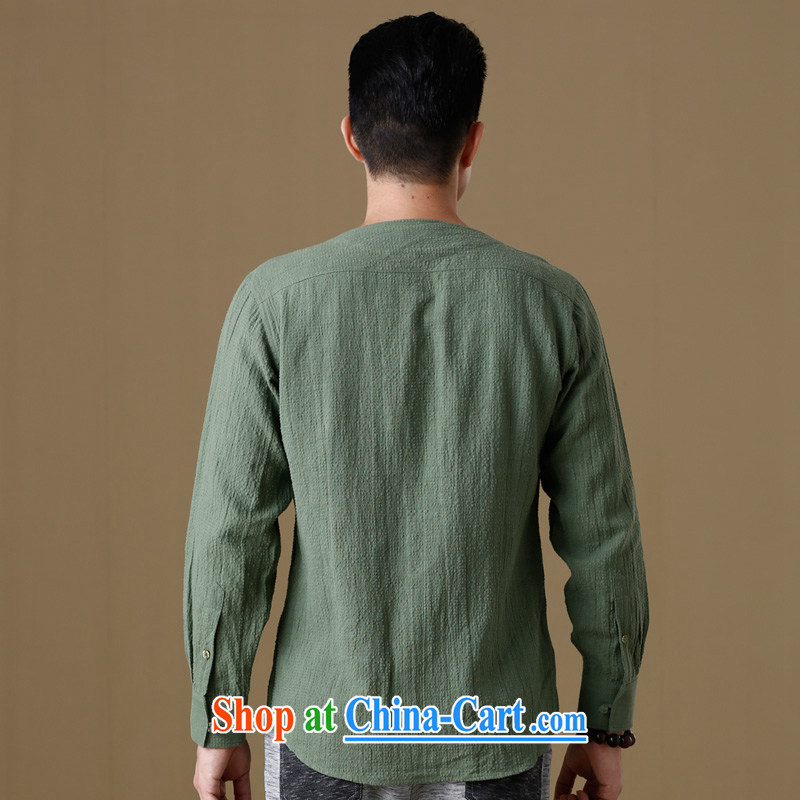 Name, Chinese men's long-sleeved round-collar cotton the thin jacket, retreat serving antique Chinese Ethnic Wind cynosure serving simple men's green 185, each purchase, shopping on the Internet
