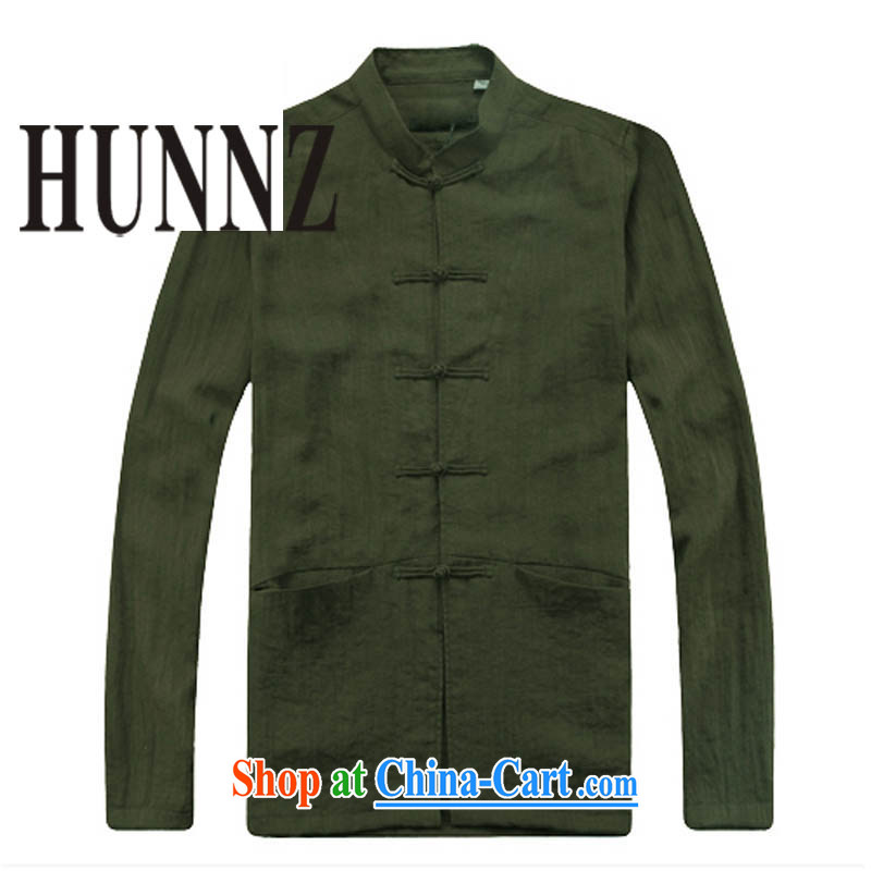 Products HUNNZ New Products antique Chinese wind long-sleeved men's cotton leprosy is still Chinese Chinese men and, for older persons in Nepal's green 185, HUNNZ, shopping on the Internet