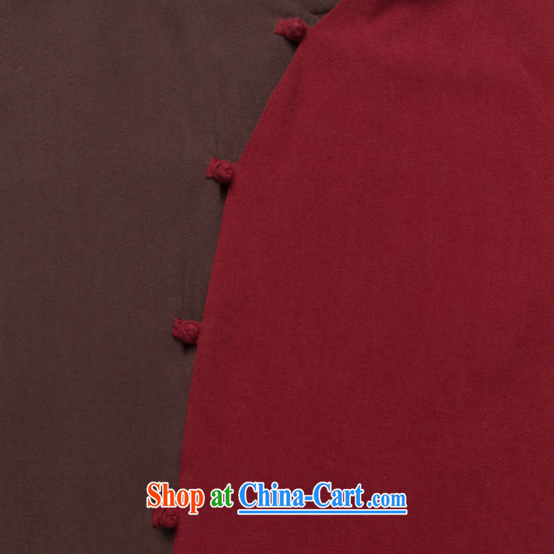Internationally renowned Chinese clothing Chinese wind men's long-sleeved cotton the male leisure Chinese-tie middle-aged Chinese men and national individuality clothing red 4 XL, internationally renowned (chiyu), online shopping