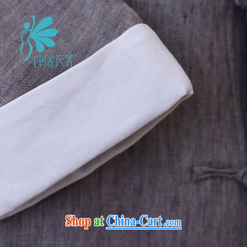 The Home Ownership Scheme (HOS) and garment care original male retreat serving high-end long-sleeved linen tea would fall and winter Chinese-tie men's gray XXL, net home clothing and buildings, shopping on the Internet