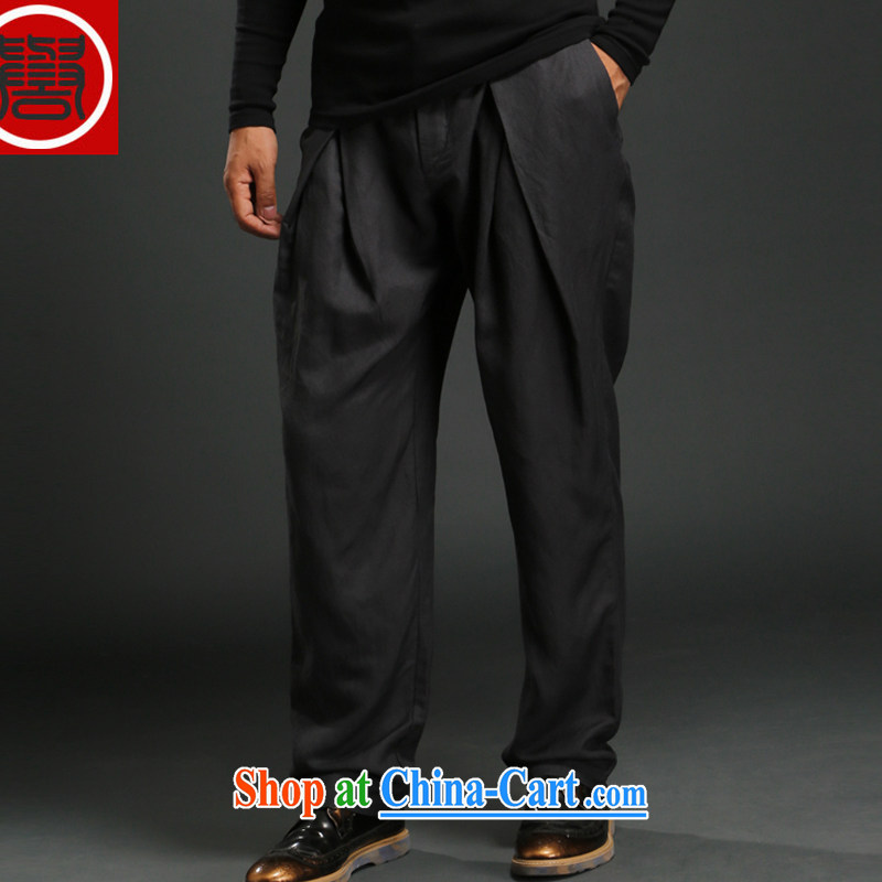 Internationally renowned Chinese serving national antique Chinese Wind and a tight long-sleeved shirt T male Chinese beauty, served for solid shirt autumn crisp black 4XL, internationally renowned (chiyu), shopping on the Internet