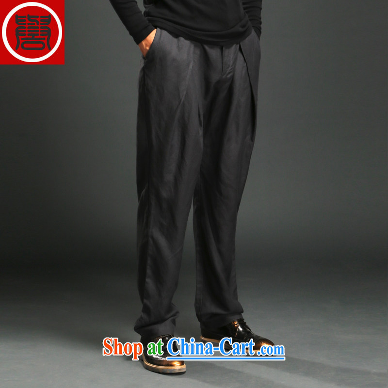 Internationally renowned Chinese serving national antique Chinese Wind and a tight long-sleeved shirt T male Chinese beauty, served for solid shirt autumn crisp black 4XL, internationally renowned (chiyu), shopping on the Internet
