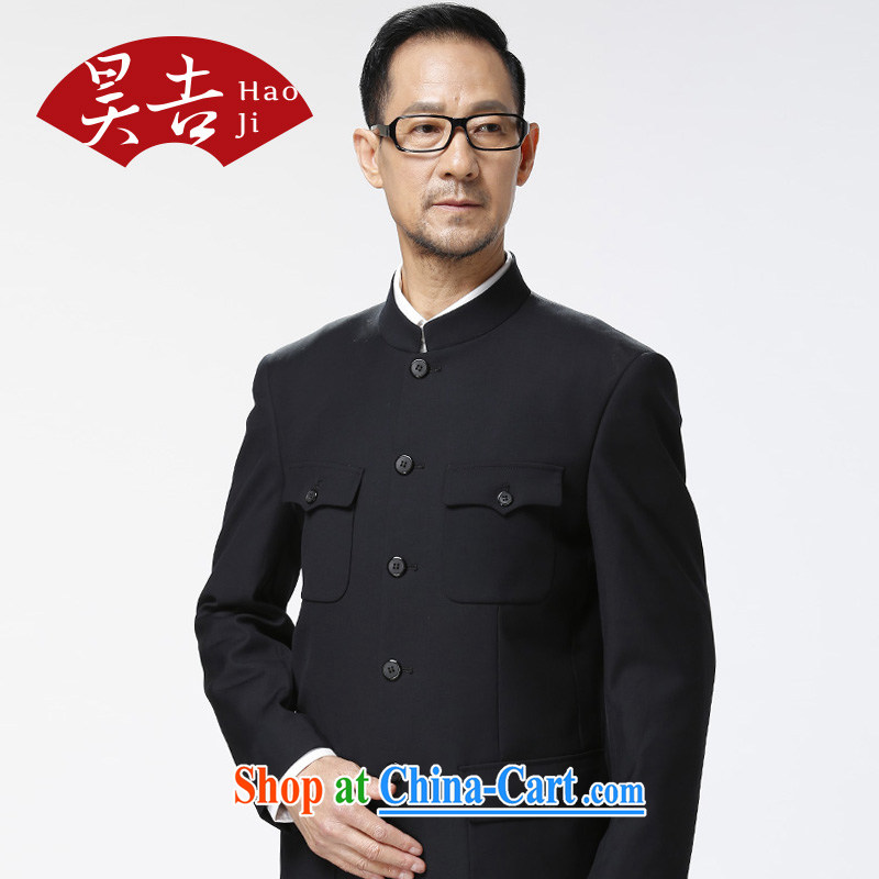 Ho Chi-chiu is new, older persons smock Kit Long-Sleeve Sun Yat-sen suit father with Chinese clothing black 80 _190 code_